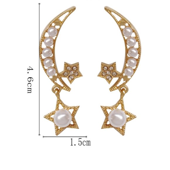 Moon Star boho dangle earrings - Picture 5 of 9